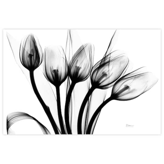Empire Art Direct 32" x 48" Marching Tulips Frameless Free Floating Printed Tempered Glass Wall Art